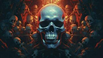 a poster for a video game called the skull photo