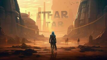 un póster para un vídeo juego llamado estrella guerras foto