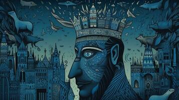 a poster for the book the blue king photo