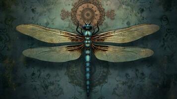 a poster for the dragonfly that is made photo