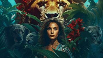 a poster for the movie queen of the jungle photo