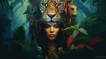 a poster for the movie queen of the jungle photo