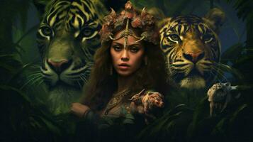 a poster for the movie queen of the jungle photo