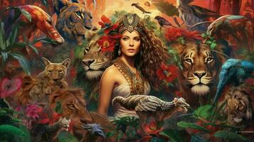 a poster for the movie queen of the jungle photo