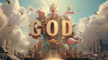 a poster that has the word god on it photo