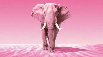 a poster that has a pink elephant on it photo