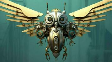 a robot with wings that says robot wing son it photo