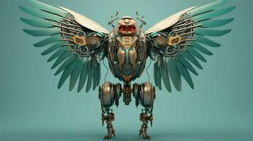 a robot with wings that says robot wing son it photo