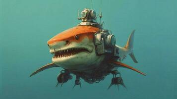 a shark with a robot on its head photo