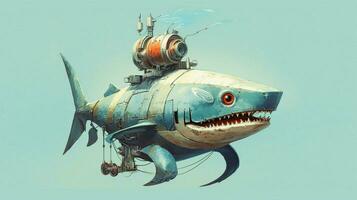 a shark with a robot on its head photo