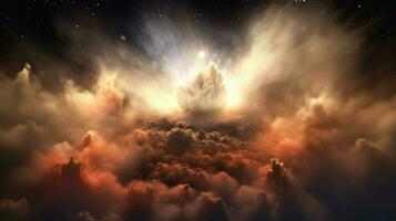 a star being born with a view of the dust and gas photo