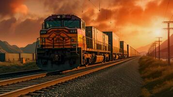 a train carrying cargo containers photo