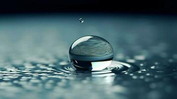 a water droplet with the water droplet on it photo