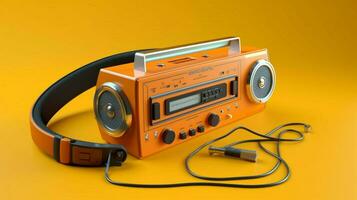 a yellow and orange do - one tape recorder with h photo