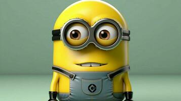 a yellow minions head with a head wearing a yello photo