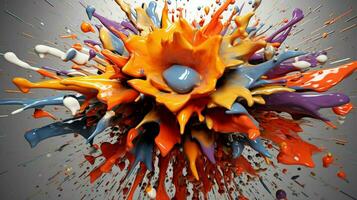 abstract art with colorful splash 3d photo