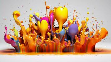 abstract art with colorful splash 3d photo