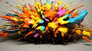 abstract art with colorful splash 3d photo