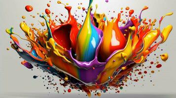 abstract art with colorful splash 3d photo