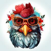 Funny chicken sublimation clip art  generated by Ai photo