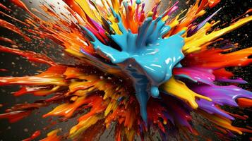 abstract art with colorful splash 3d photo