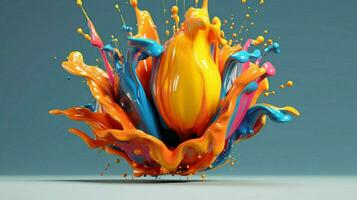 abstract art with colorful splash 3d photo