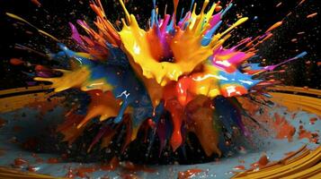 abstract art with colorful splash 3d photo