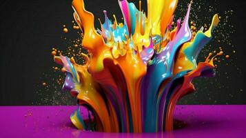 abstract art with colorful splash 3d photo