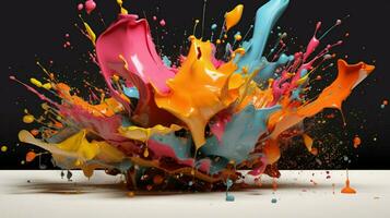 abstract art with colorful splash 3d photo