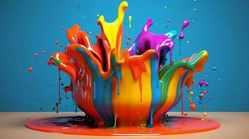 abstract art with colorful splash 3d photo