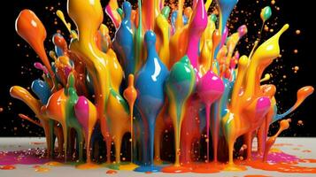 abstract art with colorful splash 3d photo