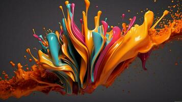 abstract art with colorful splash 3d photo