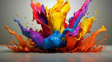 abstract art with colorful splash 3d photo