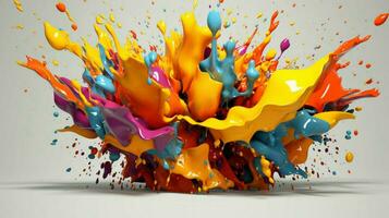 abstract art with colorful splash 3d photo