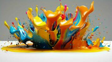 abstract art with colorful splash 3d photo