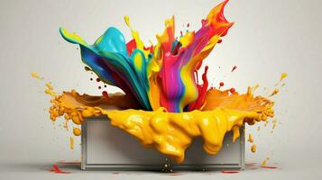 abstract art with colorful splash 3d photo