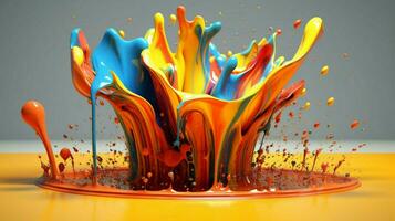 abstract art with colorful splash 3d photo