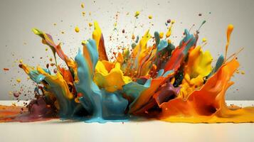 abstract art with colorful splash 3d photo