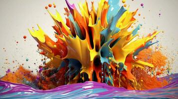 abstract art with colorful splash 3d photo