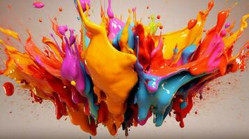 abstract art with colorful splash 3d photo