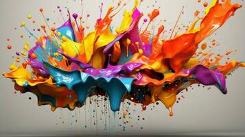 abstract art with colorful splash 3d photo