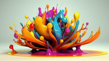 abstract art with colorful splash 3d photo