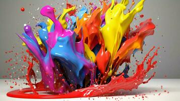 abstract art with colorful splash 3d photo