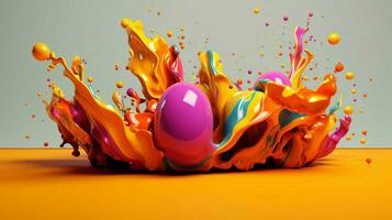 abstract art with colorful splash 3d photo