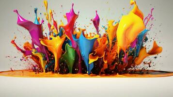 abstract art with colorful splash 3d photo