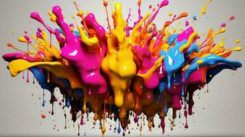 abstract art with colorful splash 3d photo