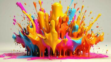 abstract art with colorful splash 3d photo