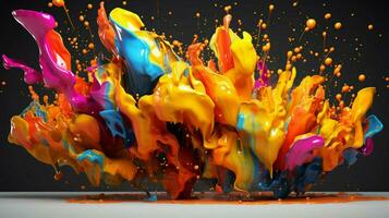 abstract art with colorful splash 3d photo