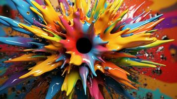 abstract art with colorful splash 3d photo
