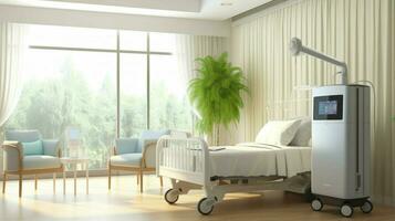 air purifier in hospital room providing clean air photo